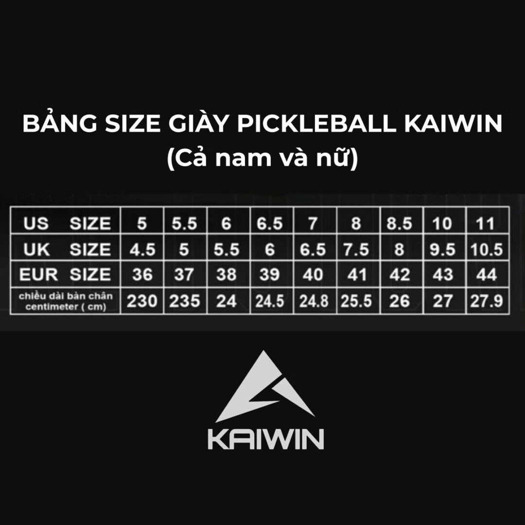 Bảng size giày Kaiwin